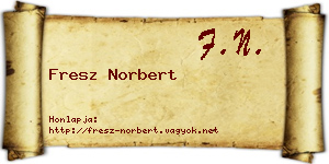 Fresz Norbert névjegykártya